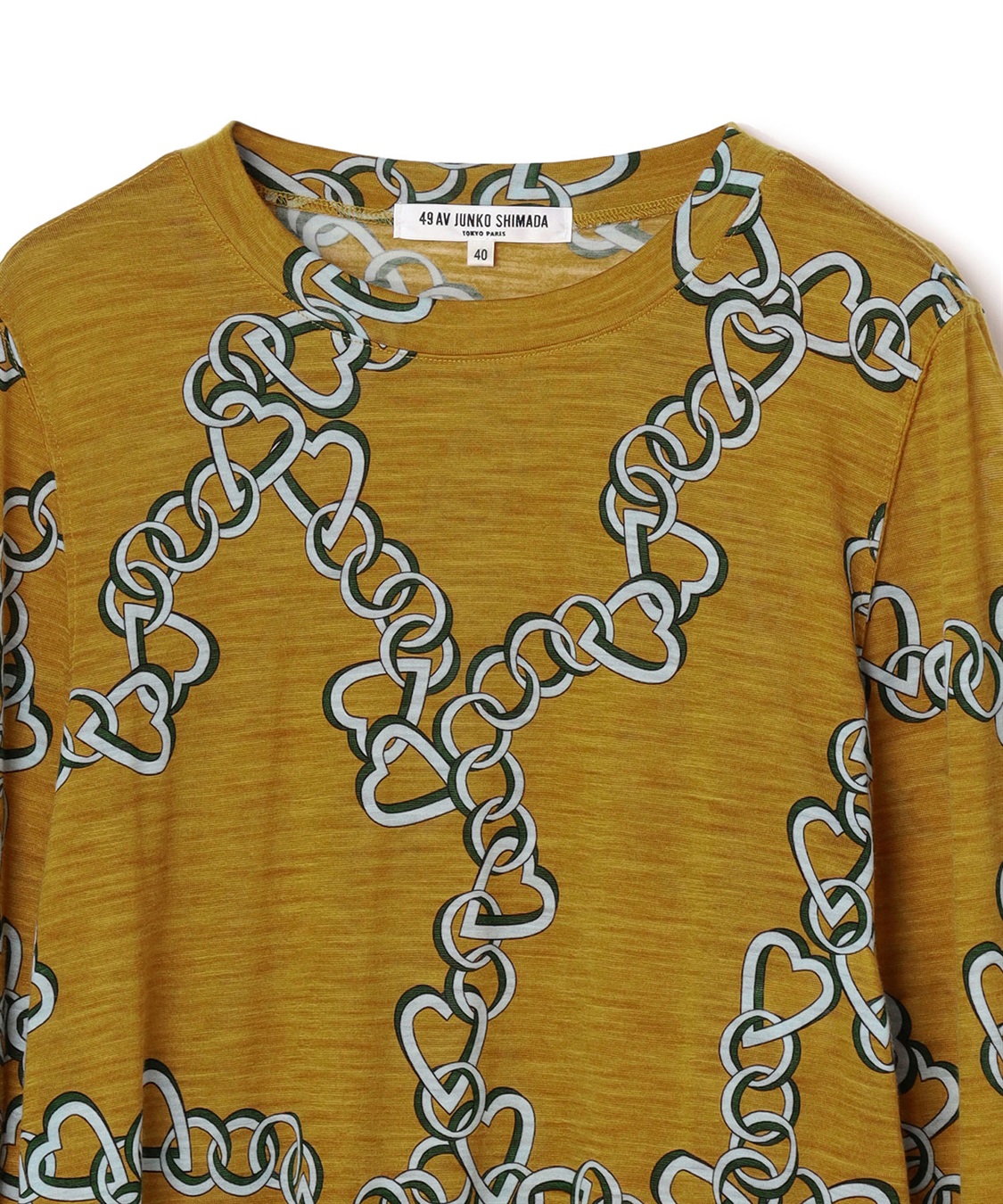 ハートチェーンプリントクルーネックカットソー 49AV JUNKO SHIMADA