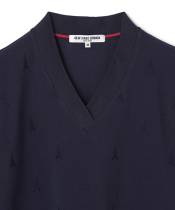 TIME SALE】エッフェル刺しゅうVネックカットソー 49AV JUNKO SHIMADA