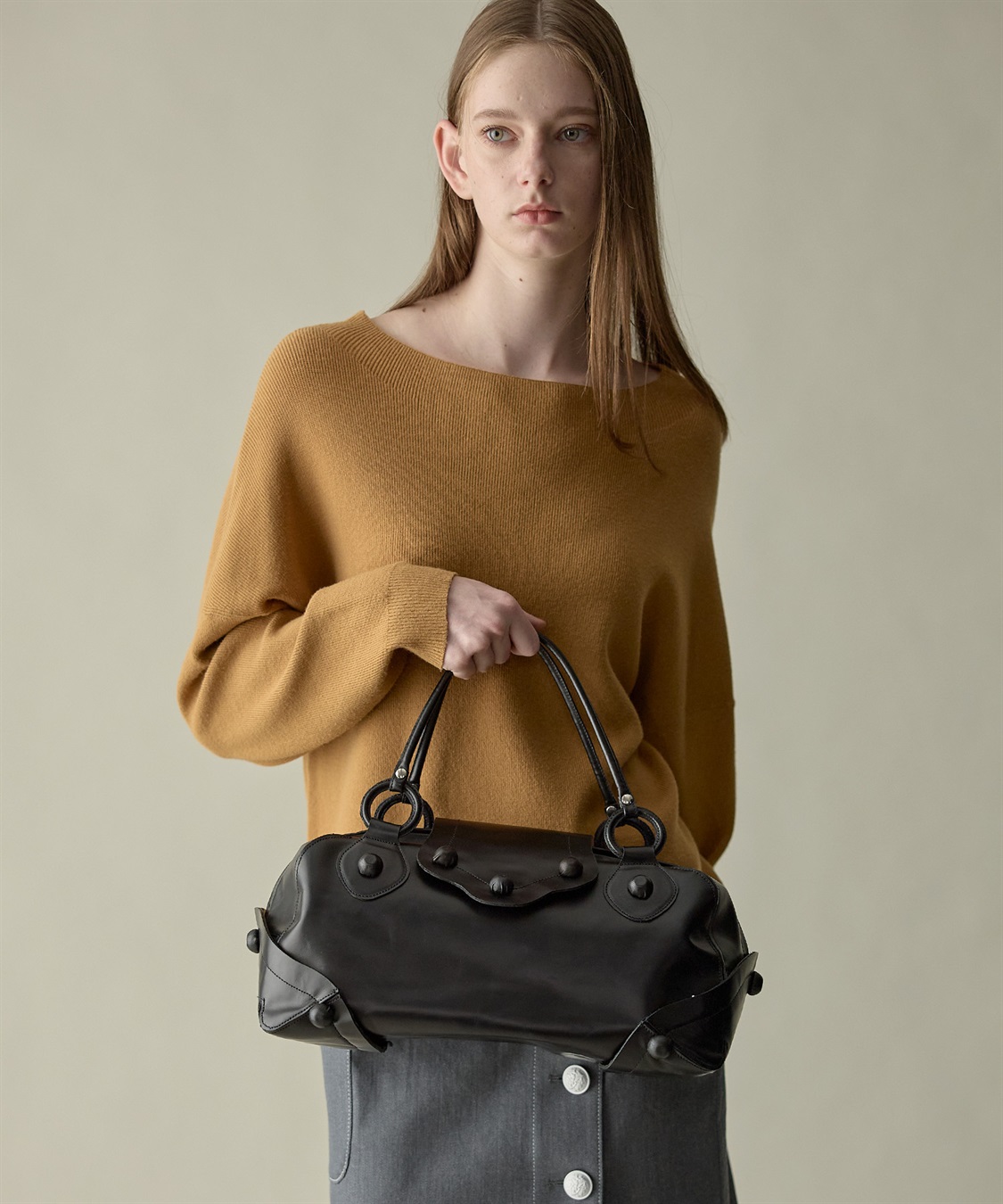 49AV JUNKO SHIMADA 横長シルエットフラップハンドバッグ_sub_1