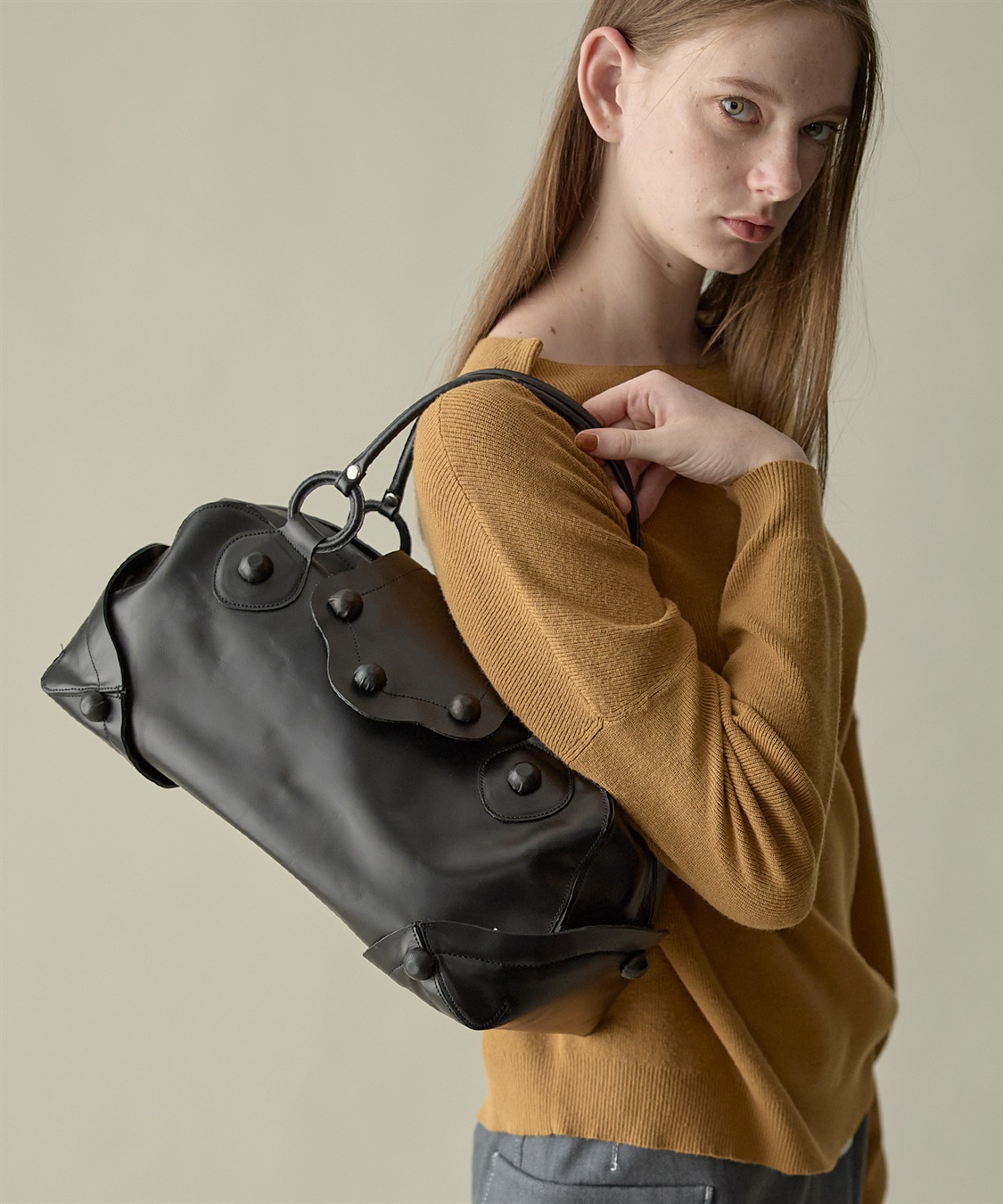 49AV JUNKO SHIMADA 横長シルエットフラップハンドバッグ_sub_3