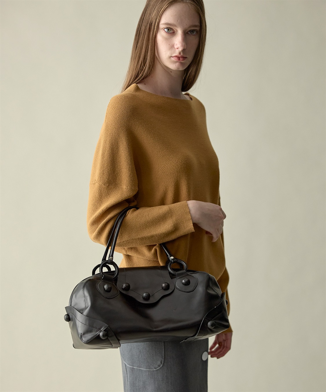 49AV JUNKO SHIMADA 横長シルエットフラップハンドバッグ_sub_5