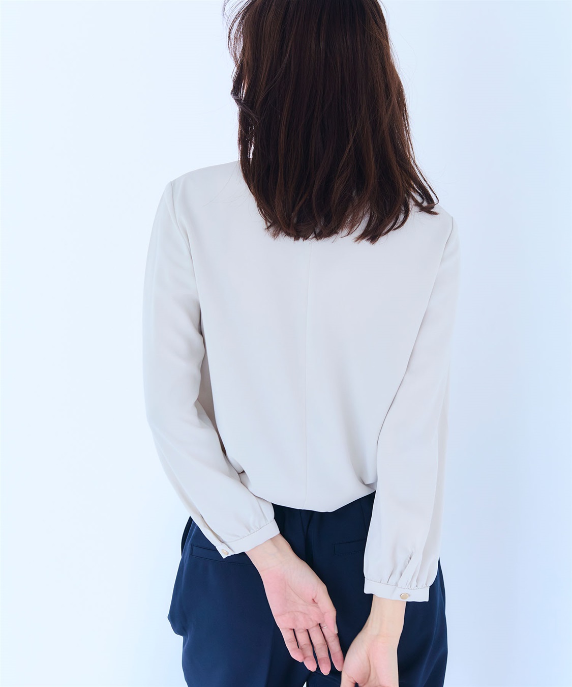 CROSS FUNCTION 《シワになりにくい・洗える》正解 シルキーサテンボウタイブラウス【CF/クロスファンクション】_sub_12