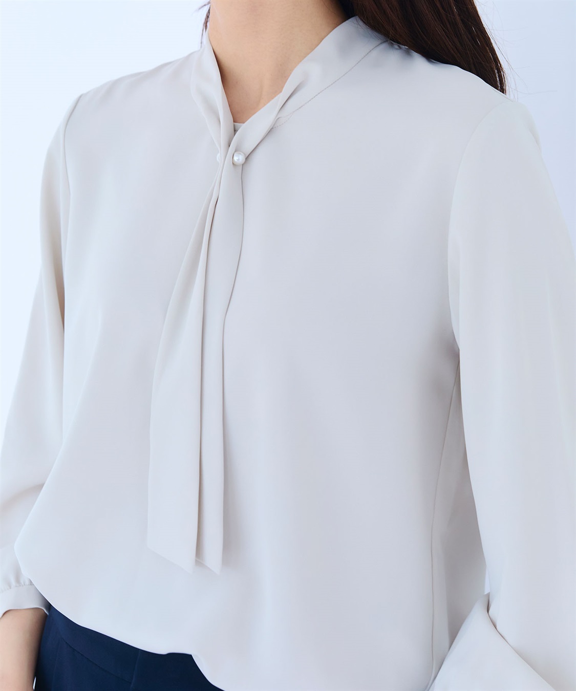 CROSS FUNCTION 《シワになりにくい・洗える》正解 シルキーサテンボウタイブラウス【CF/クロスファンクション】_sub_25