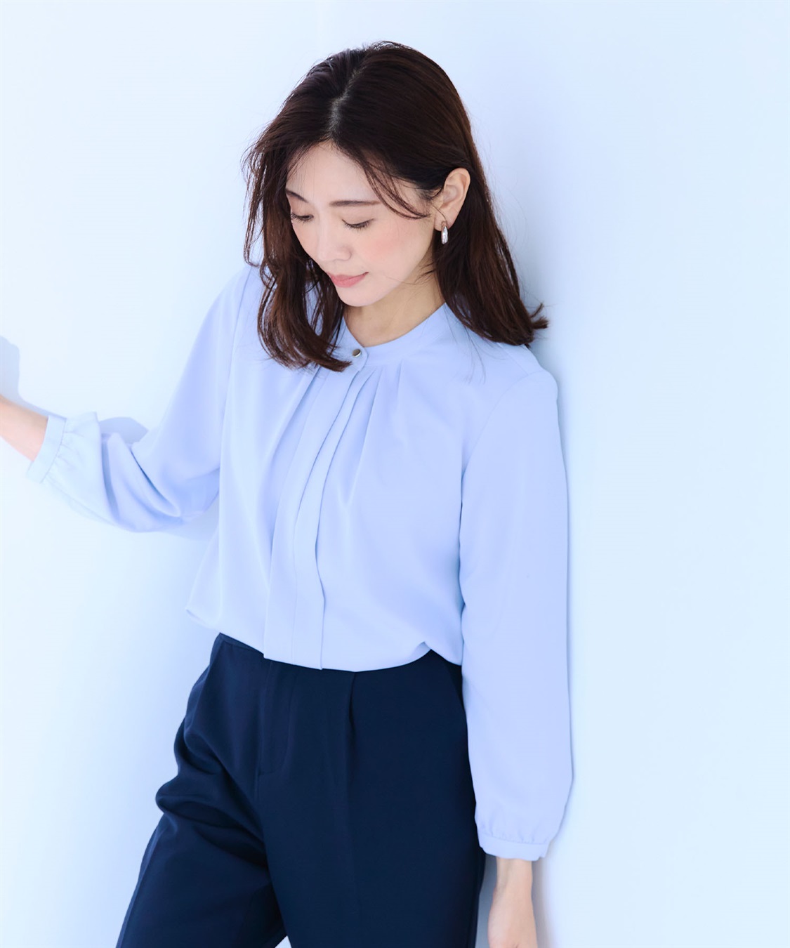 CROSS FUNCTION 《シワになりにくい・洗える》正解 シルキーサテン2wayタックブラウス【CF/クロスファンクション】_sub_23