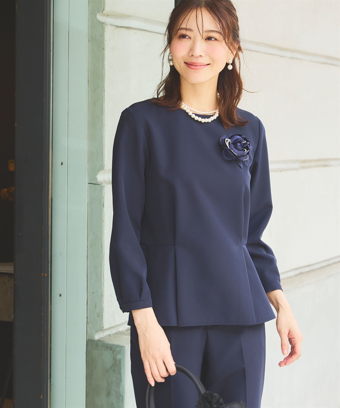 CROSS FUNCTION 《洗える・ストレッチ・シワになりにくい》正解 ペプラムブラウス【CF/クロスファンクション】_sub_4