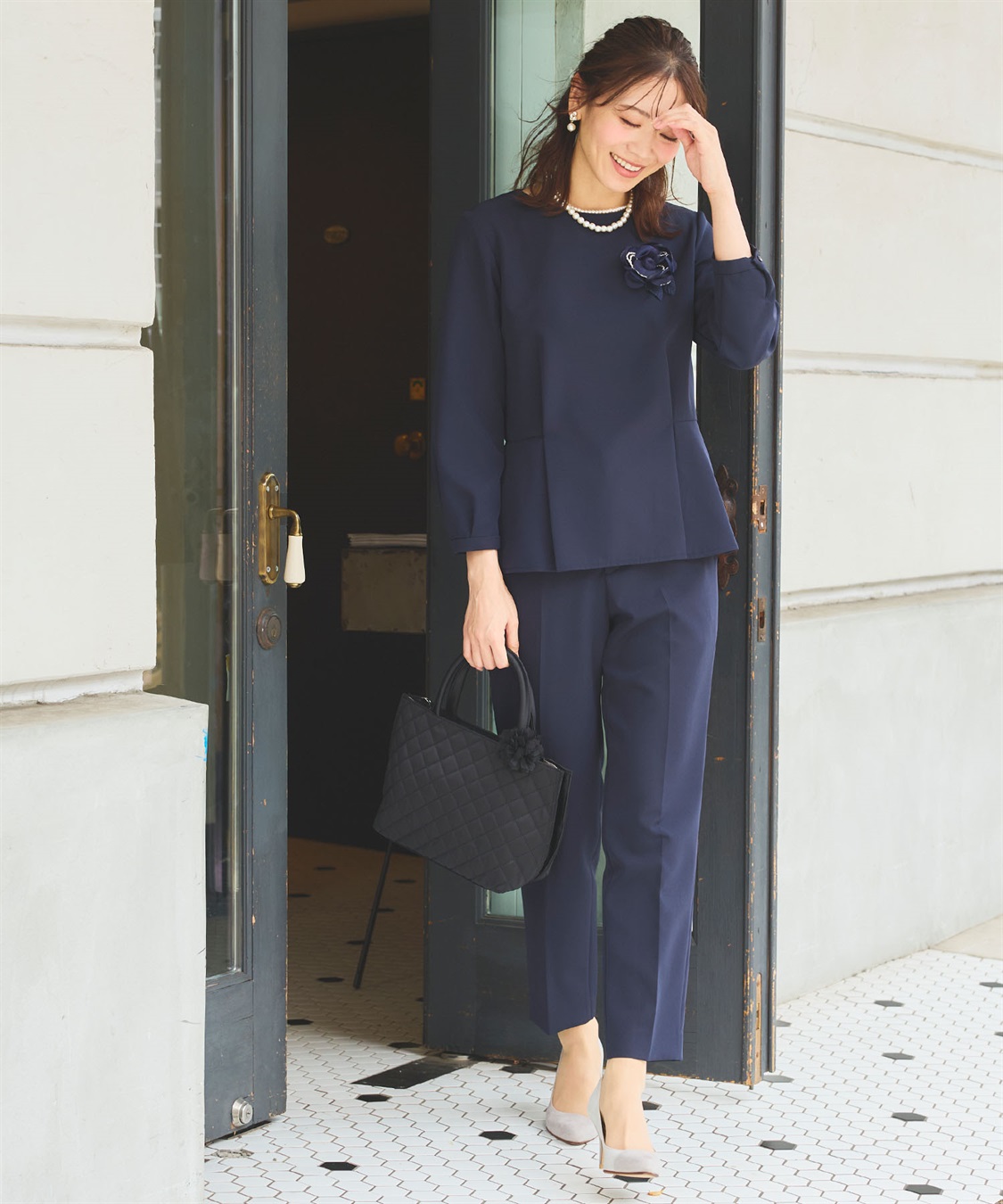 CROSS FUNCTION 《洗える・ストレッチ・シワになりにくい》正解 ペプラムブラウス【CF/クロスファンクション】_sub_5