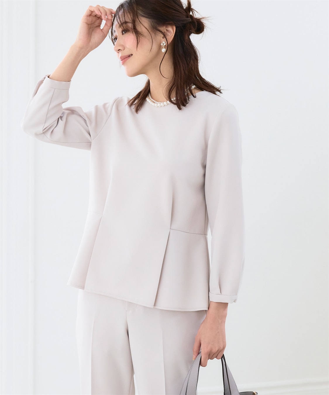 CROSS FUNCTION 《洗える・ストレッチ・シワになりにくい》正解 ペプラムブラウス【CF/クロスファンクション】_sub_10