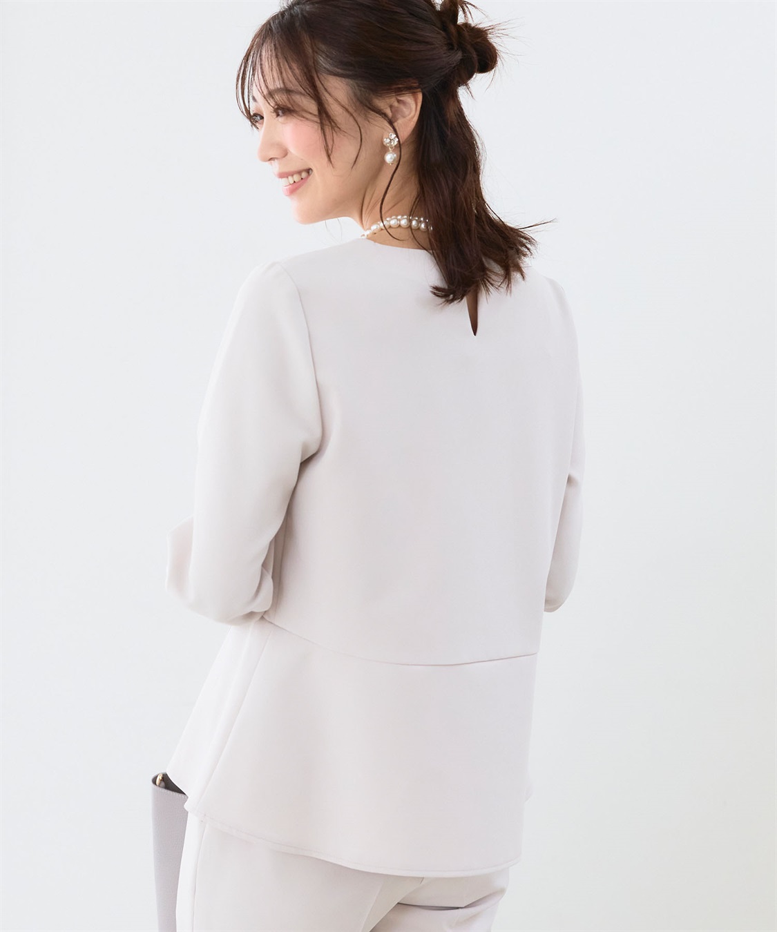 CROSS FUNCTION 《洗える・ストレッチ・シワになりにくい》正解 ペプラムブラウス【CF/クロスファンクション】_sub_11