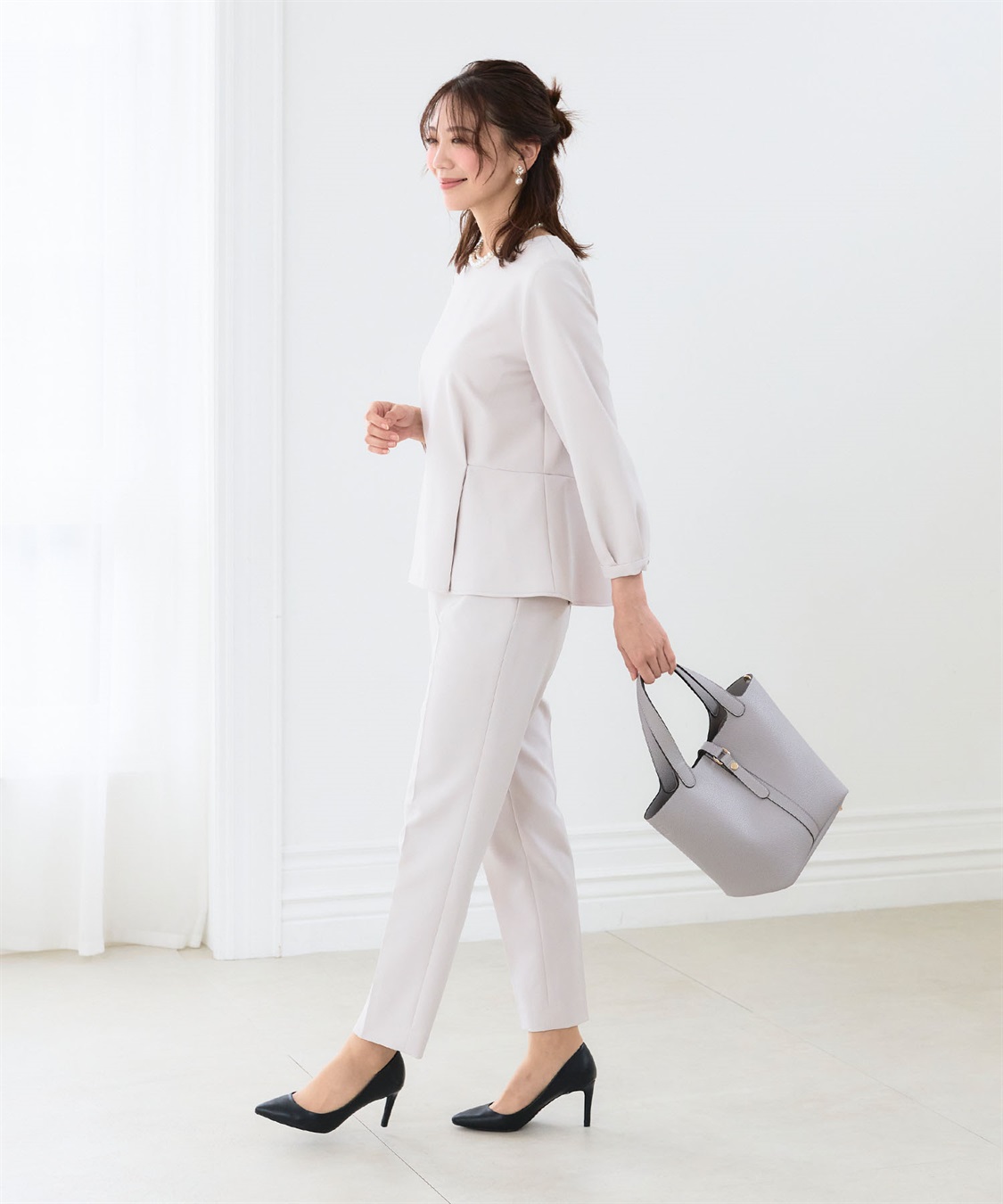 CROSS FUNCTION 《洗える・ストレッチ・シワになりにくい》正解 ペプラムブラウス【CF/クロスファンクション】_sub_12