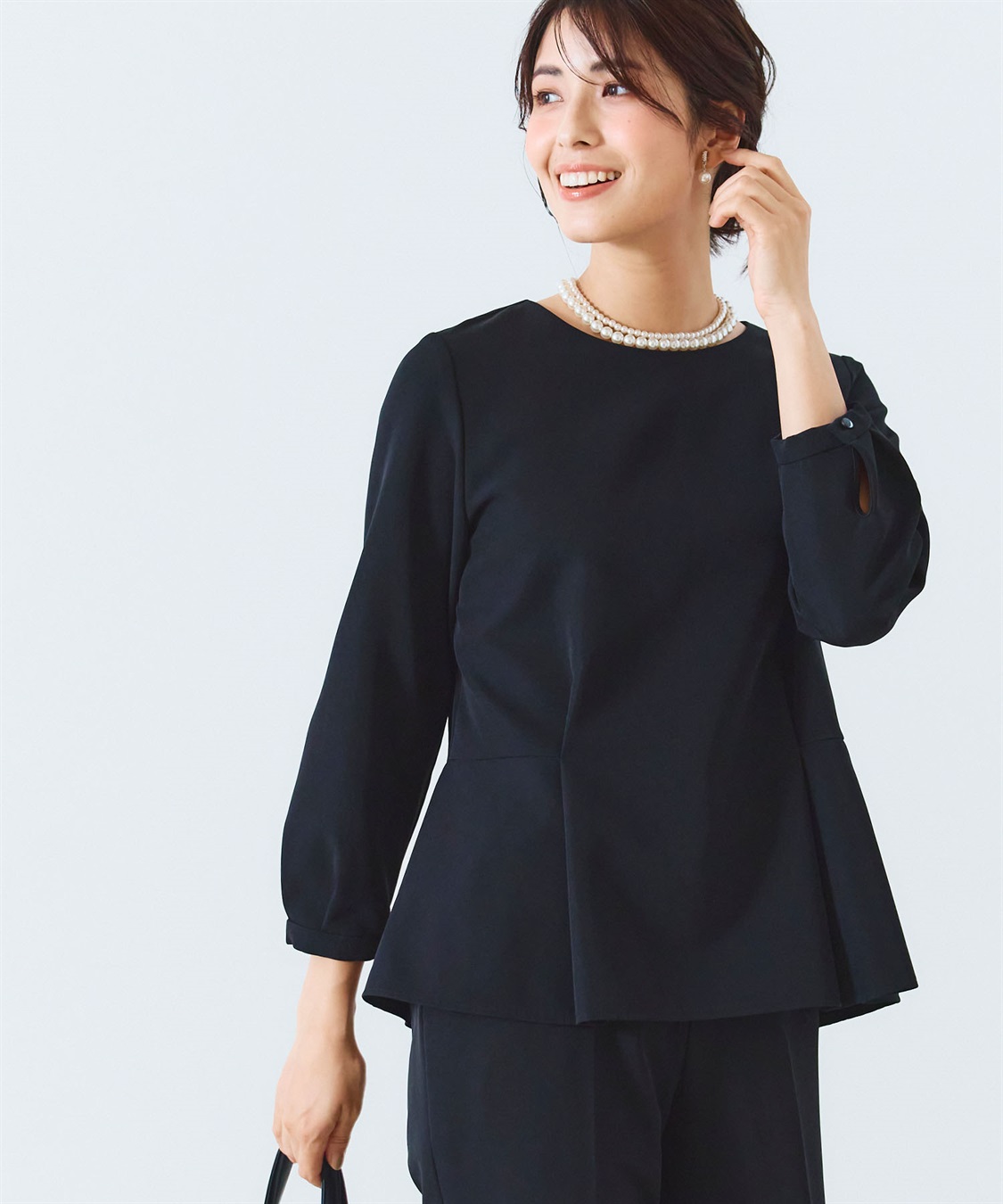 CROSS FUNCTION 《洗える・ストレッチ・シワになりにくい》正解 ペプラムブラウス【CF/クロスファンクション】_sub_15