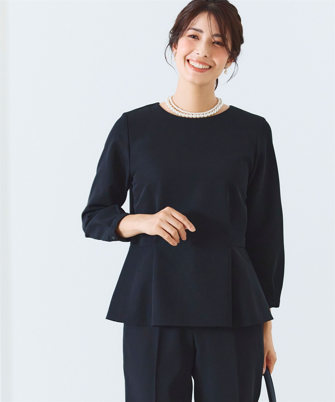 CROSS FUNCTION 《洗える・ストレッチ・シワになりにくい》正解 ペプラムブラウス【CF/クロスファンクション】_sub_16