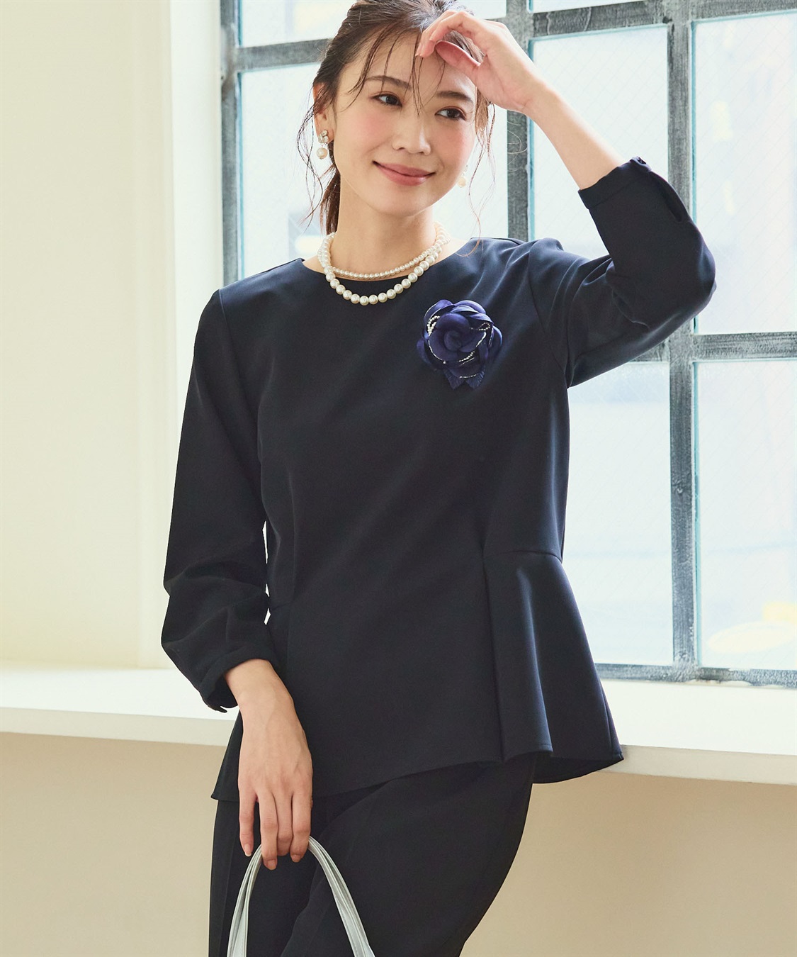 CROSS FUNCTION 《洗える・ストレッチ・シワになりにくい》正解 ペプラムブラウス【CF/クロスファンクション】_sub_18