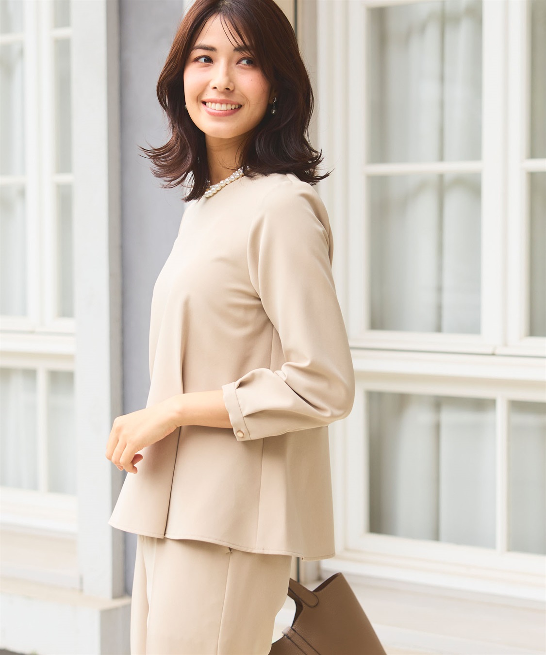 CROSS FUNCTION 《洗える・ストレッチ・シワになりにくい》正解 ペプラムブラウス【CF/クロスファンクション】_sub_21