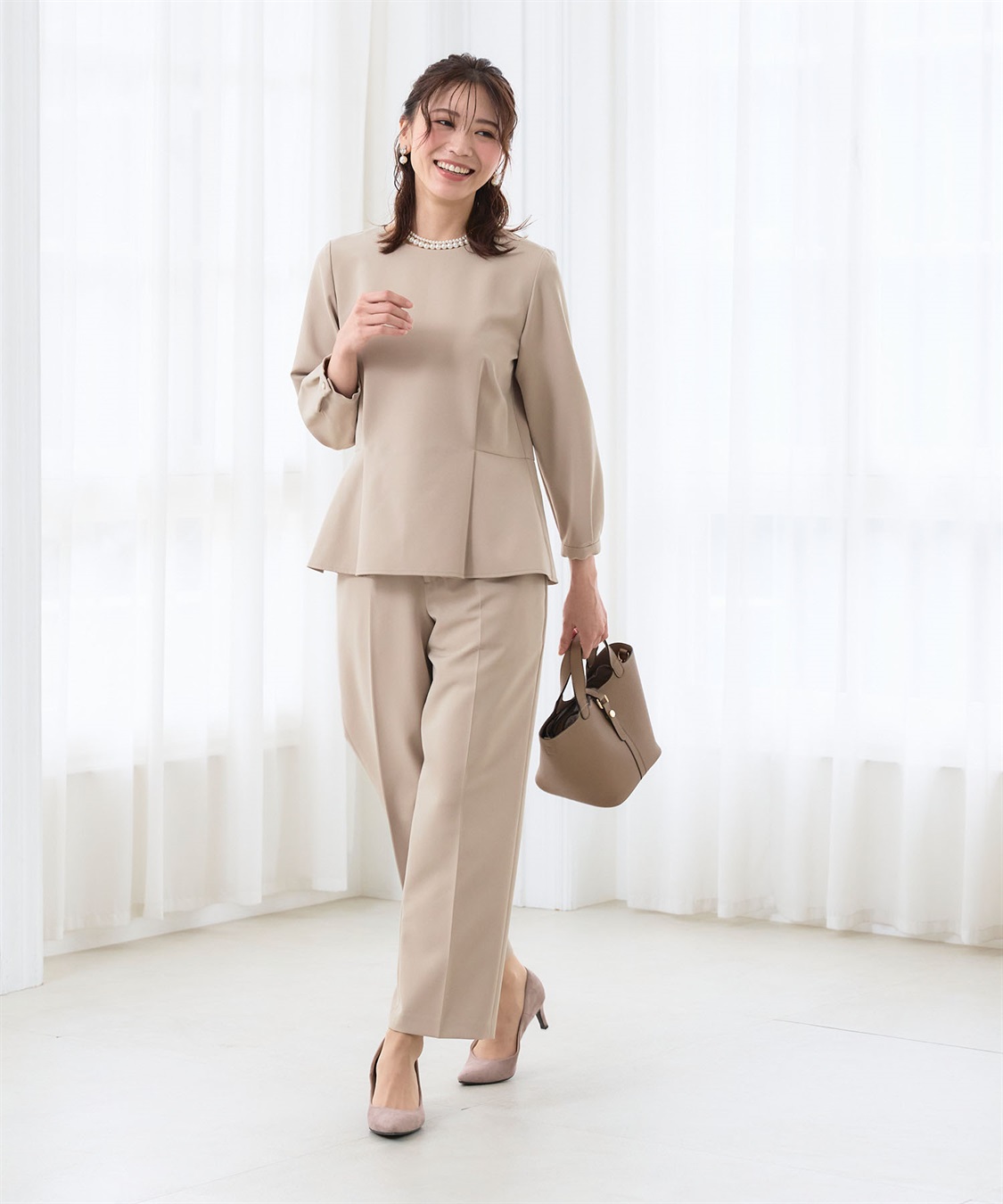 CROSS FUNCTION 《洗える・ストレッチ・シワになりにくい》正解 ペプラムブラウス【CF/クロスファンクション】_sub_24