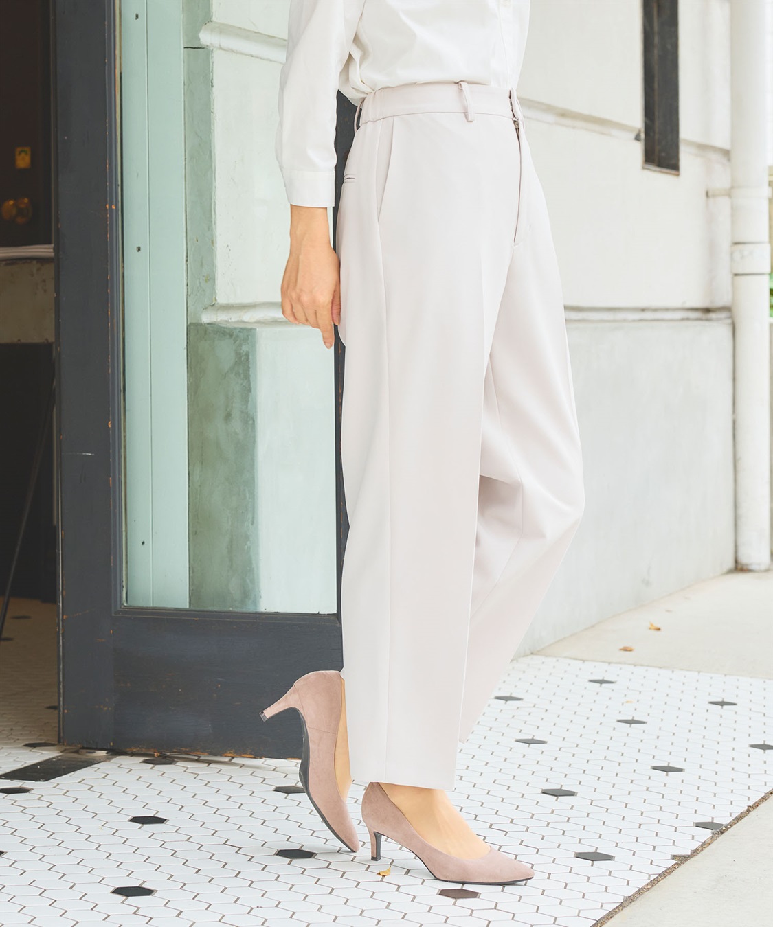 CROSS FUNCTION 《洗える・ストレッチ・シワになりにくい》正解 ワイドパンツ【CF/クロスファンクション】_sub_1