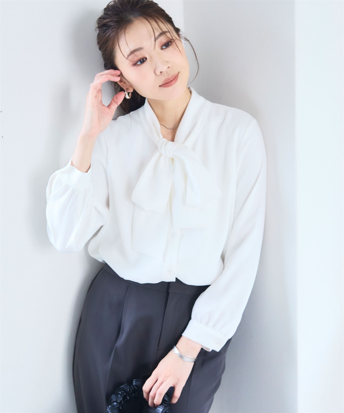 CROSS FUNCTION 《洗える》正解 リボンボウタイブラウス【CF/クロスファンクション】_sub_4