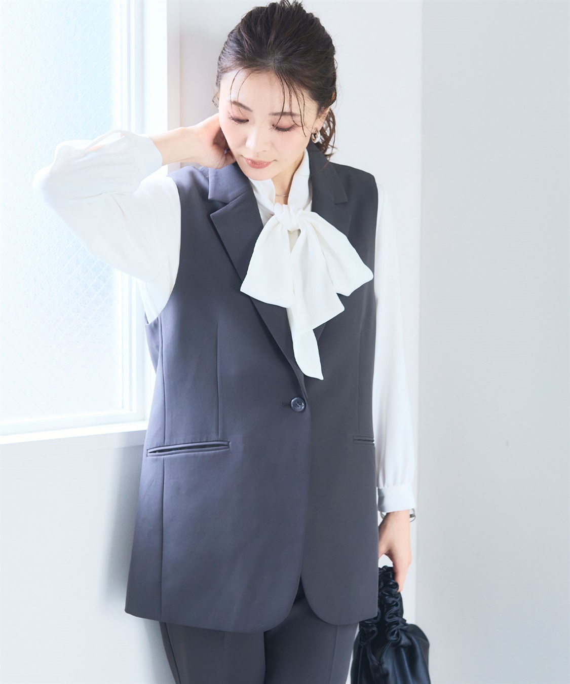 CROSS FUNCTION 《洗える》正解 リボンボウタイブラウス【CF/クロスファンクション】_sub_8