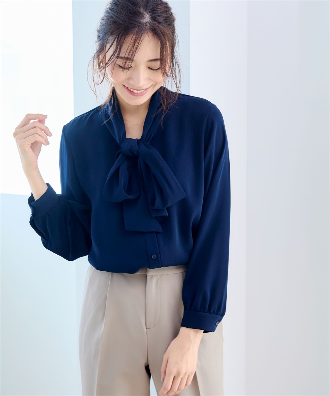 CROSS FUNCTION 《洗える》正解 リボンボウタイブラウス【CF/クロスファンクション】_sub_13