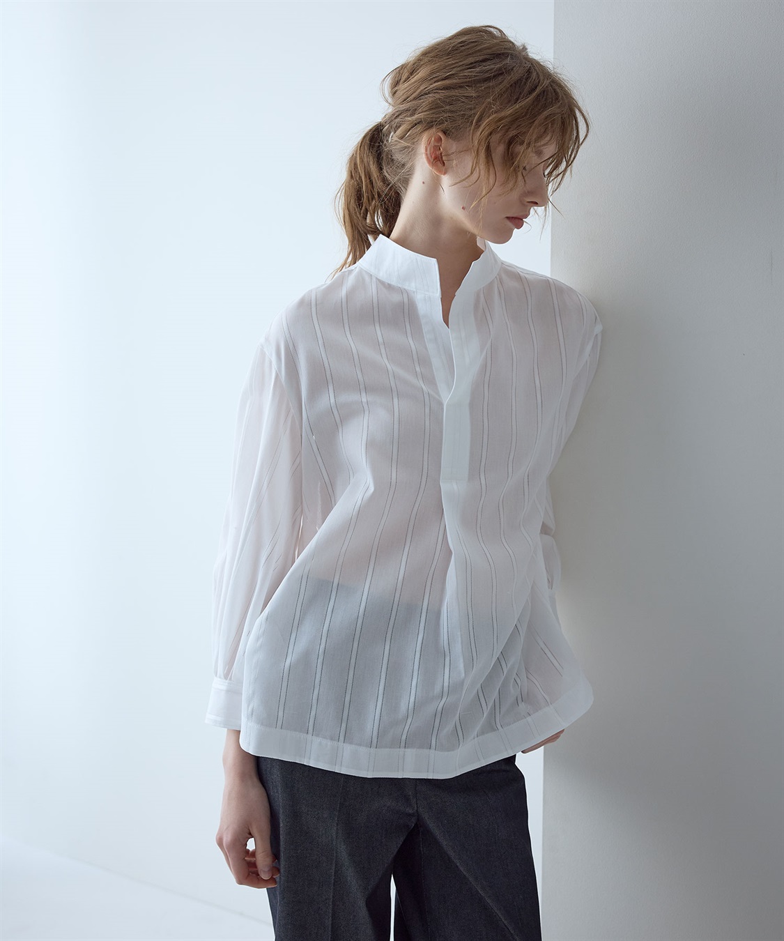 49AV JUNKO SHIMADA 【TIME SALE】ストライプ柄スキッパーブラウス_sub_7