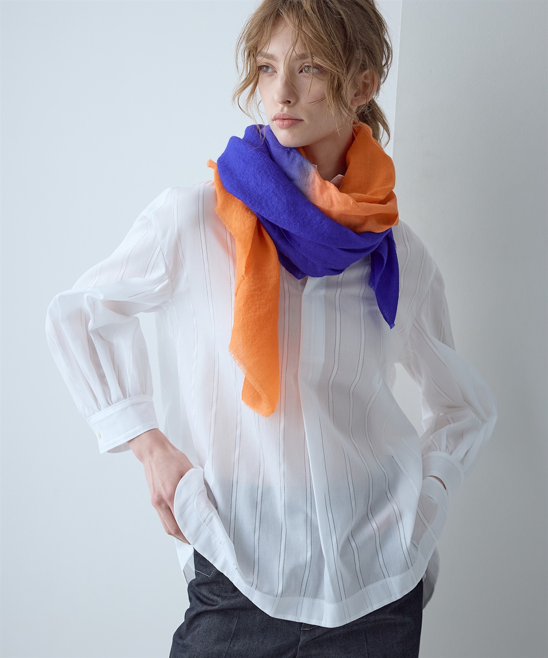 49AV JUNKO SHIMADA 【TIME SALE】ストライプ柄スキッパーブラウス_sub_9