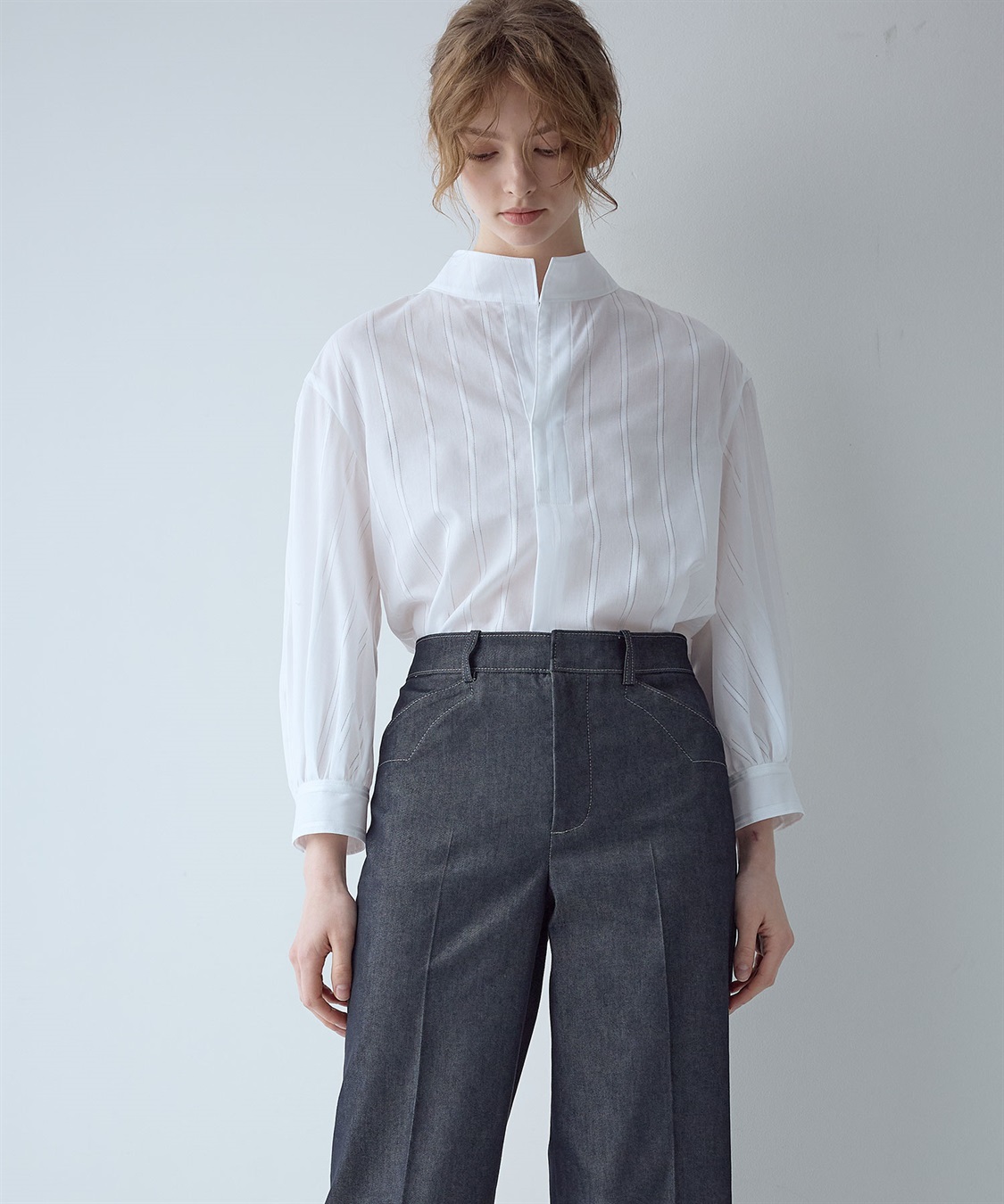 49AV JUNKO SHIMADA 【TIME SALE】ストライプ柄スキッパーブラウス_sub_13