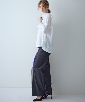 49AV JUNKO SHIMADA 【TIME SALE】ストライプ柄スキッパーブラウス_subthumb_15