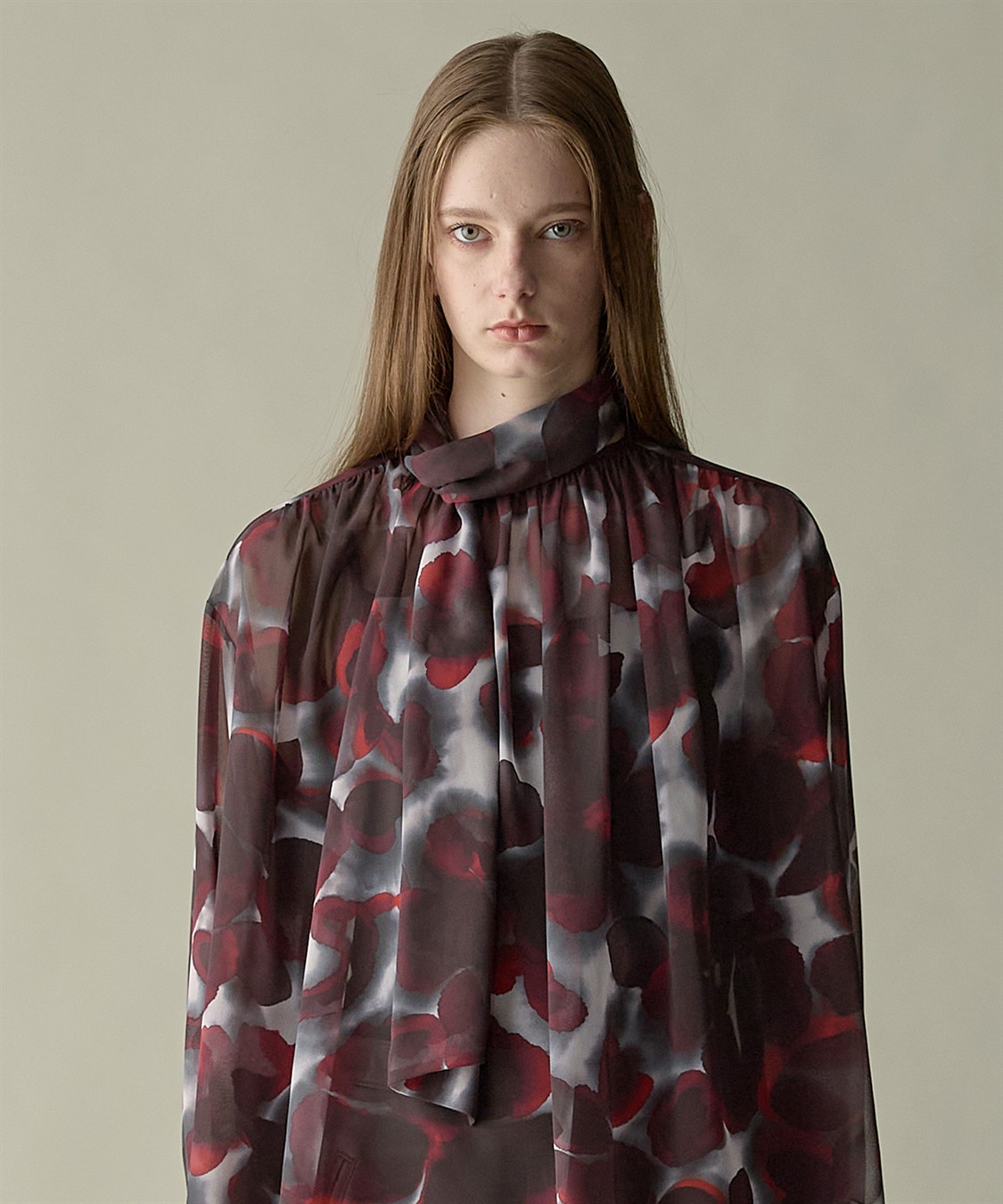 49AV JUNKO SHIMADA ペイントフラワーボウタイブラウス_sub_1