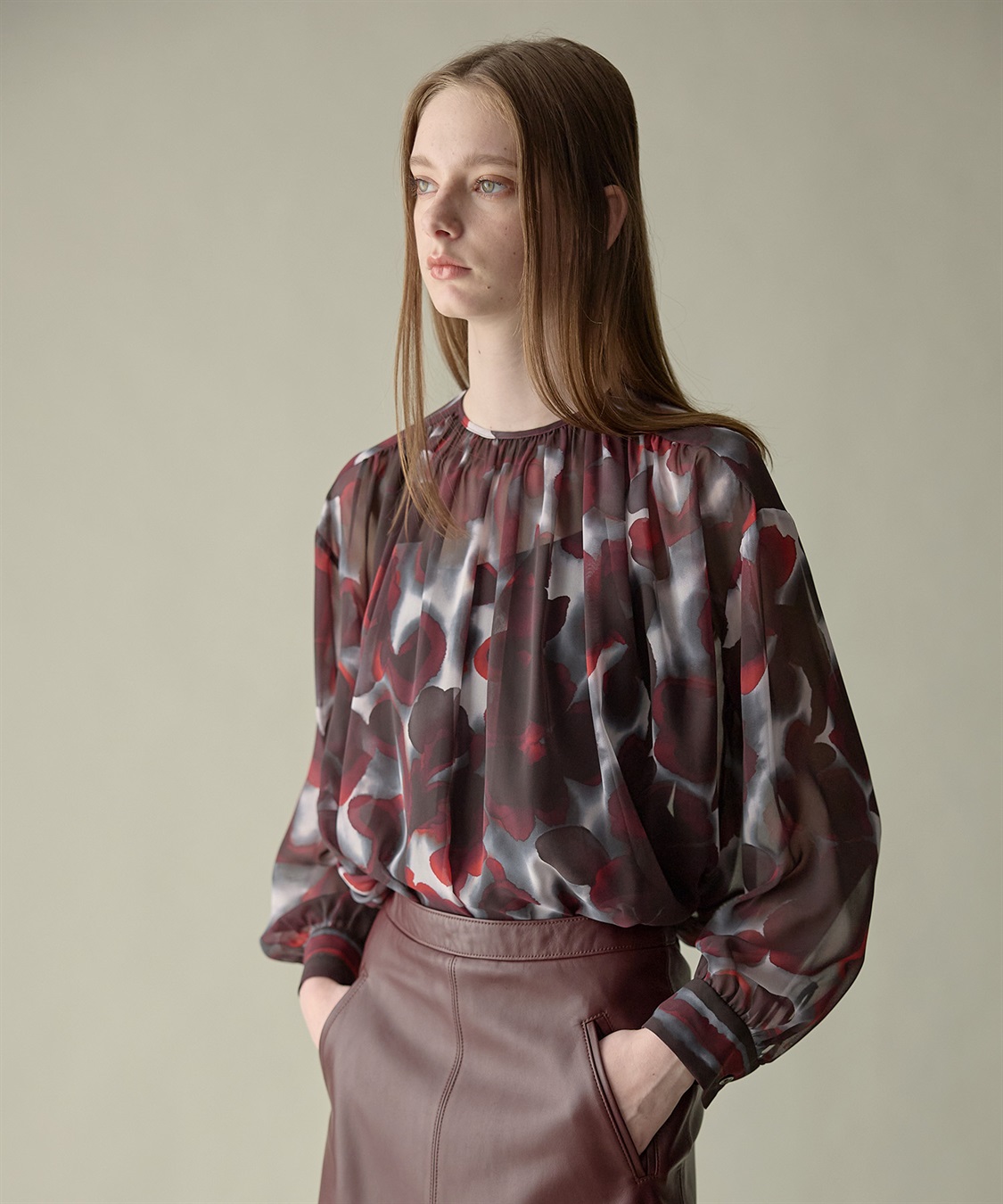 49AV JUNKO SHIMADA ペイントフラワーボウタイブラウス_sub_9