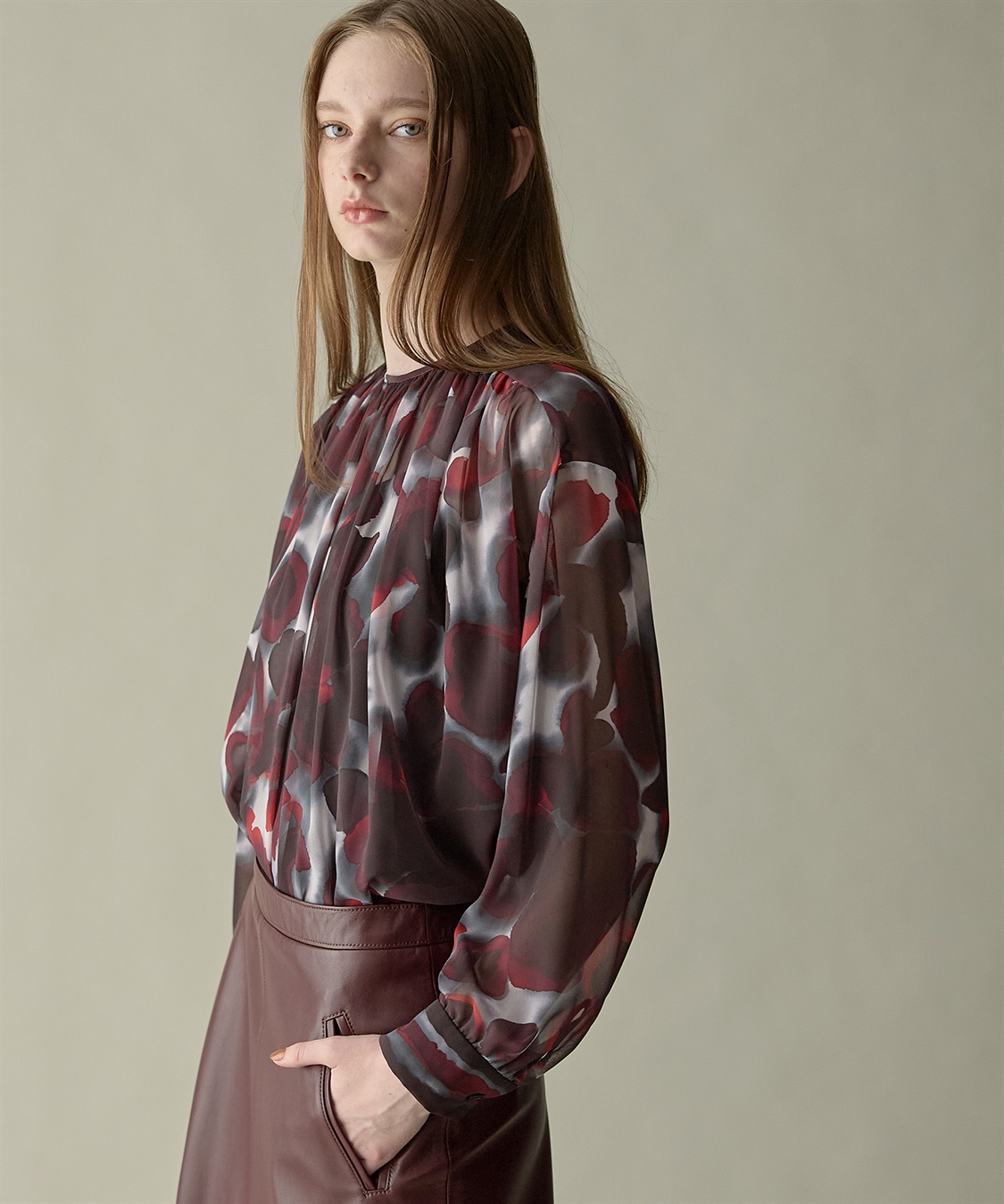 49AV JUNKO SHIMADA ペイントフラワーボウタイブラウス_sub_10