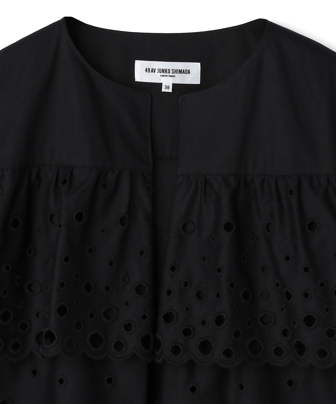 カットワークレースノーカラージャケット 49AV JUNKO SHIMADA
