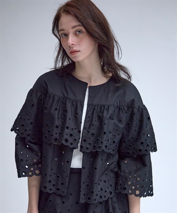 49AV JUNKO SHIMADA カットワークレースノーカラージャケット_subthumb_9