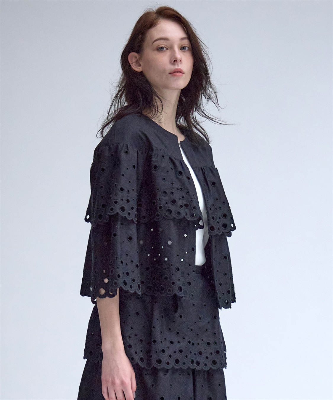 49AV JUNKO SHIMADA カットワークレースノーカラージャケット_sub_12