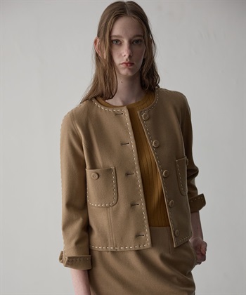 49AV JUNKO SHIMADA ウールジャージー配色ステッチジャケット_subthumb_2