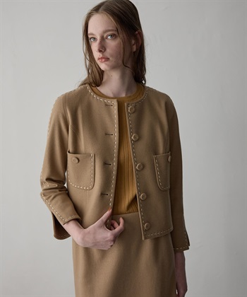 49AV JUNKO SHIMADA ウールジャージー配色ステッチジャケット_subthumb_3