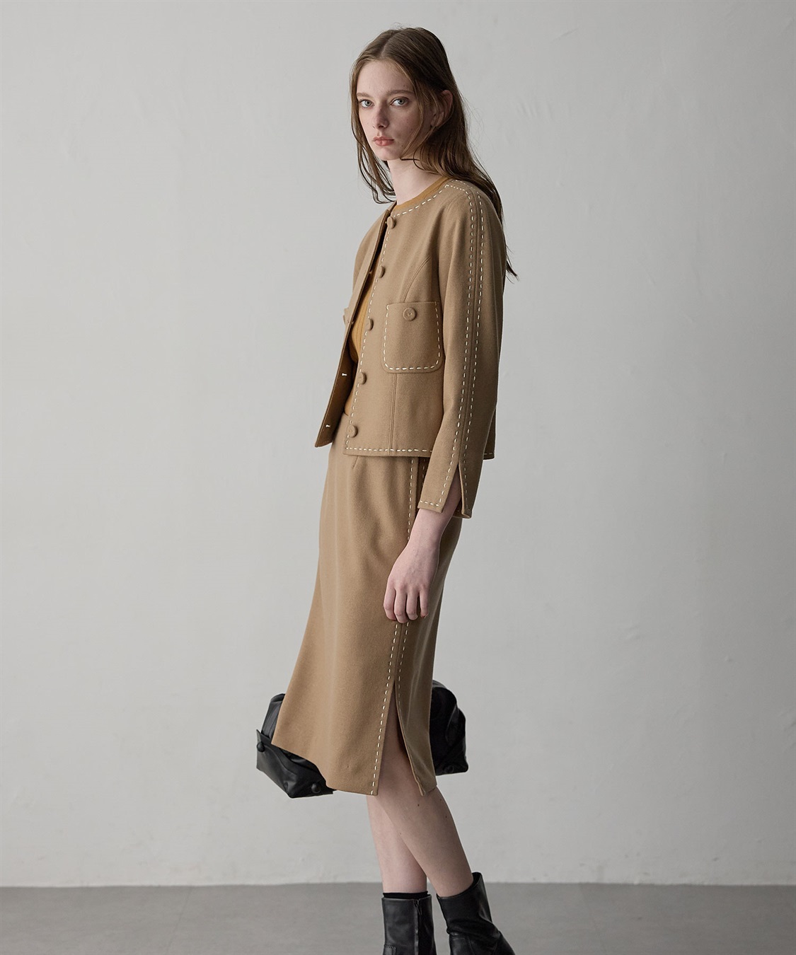 49AV JUNKO SHIMADA ウールジャージー配色ステッチジャケット_sub_6