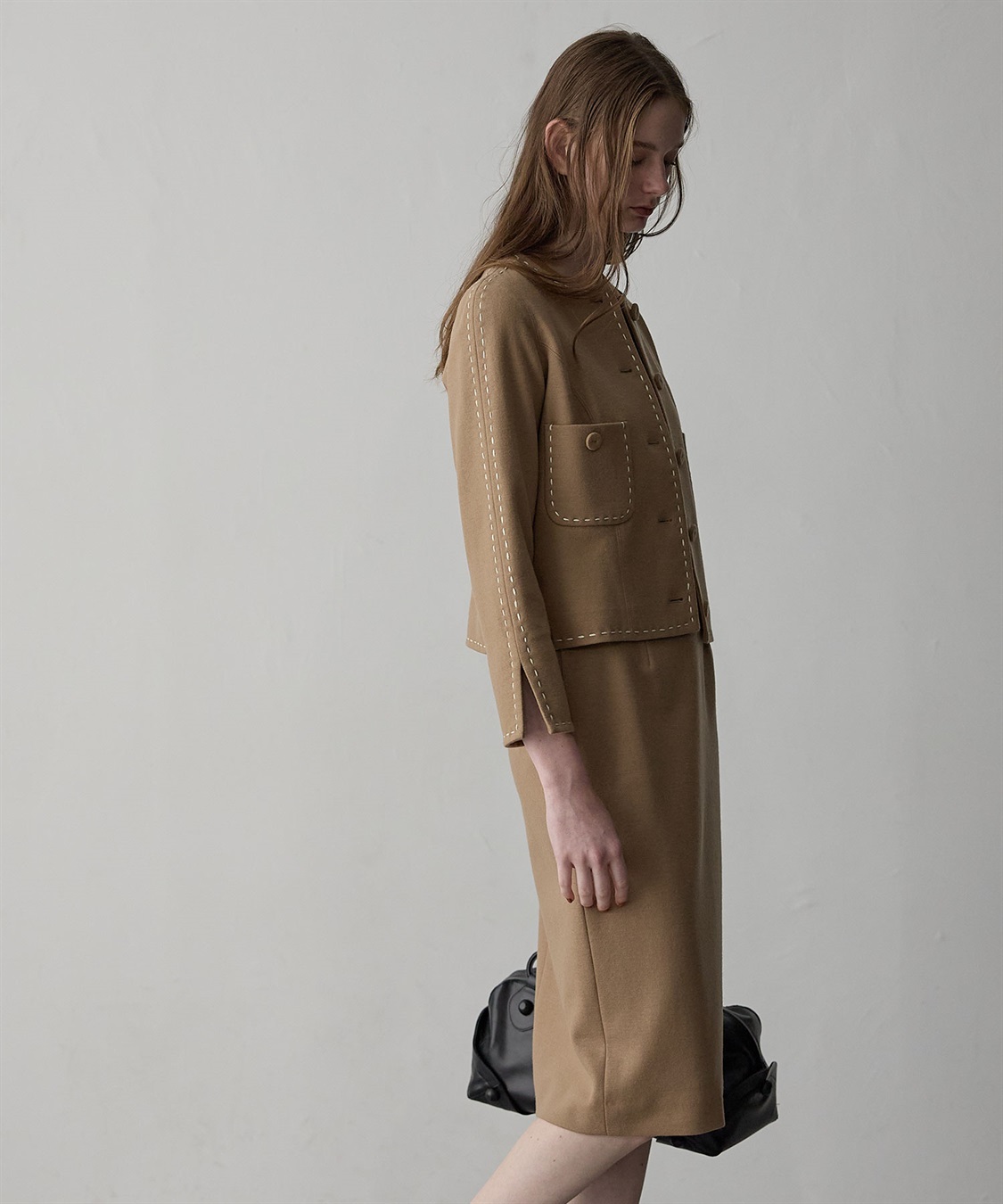 49AV JUNKO SHIMADA ウールジャージー配色ステッチジャケット_sub_7