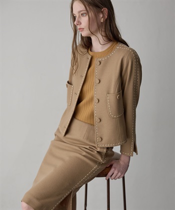 49AV JUNKO SHIMADA ウールジャージー配色ステッチジャケット_subthumb_8