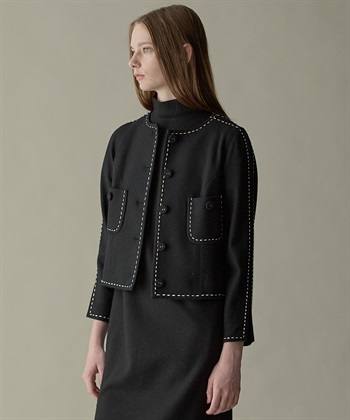 49AV JUNKO SHIMADA ウールジャージー配色ステッチジャケット_subthumb_9