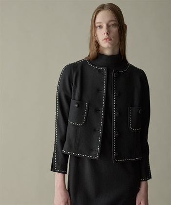 49AV JUNKO SHIMADA ウールジャージー配色ステッチジャケット_subthumb_10