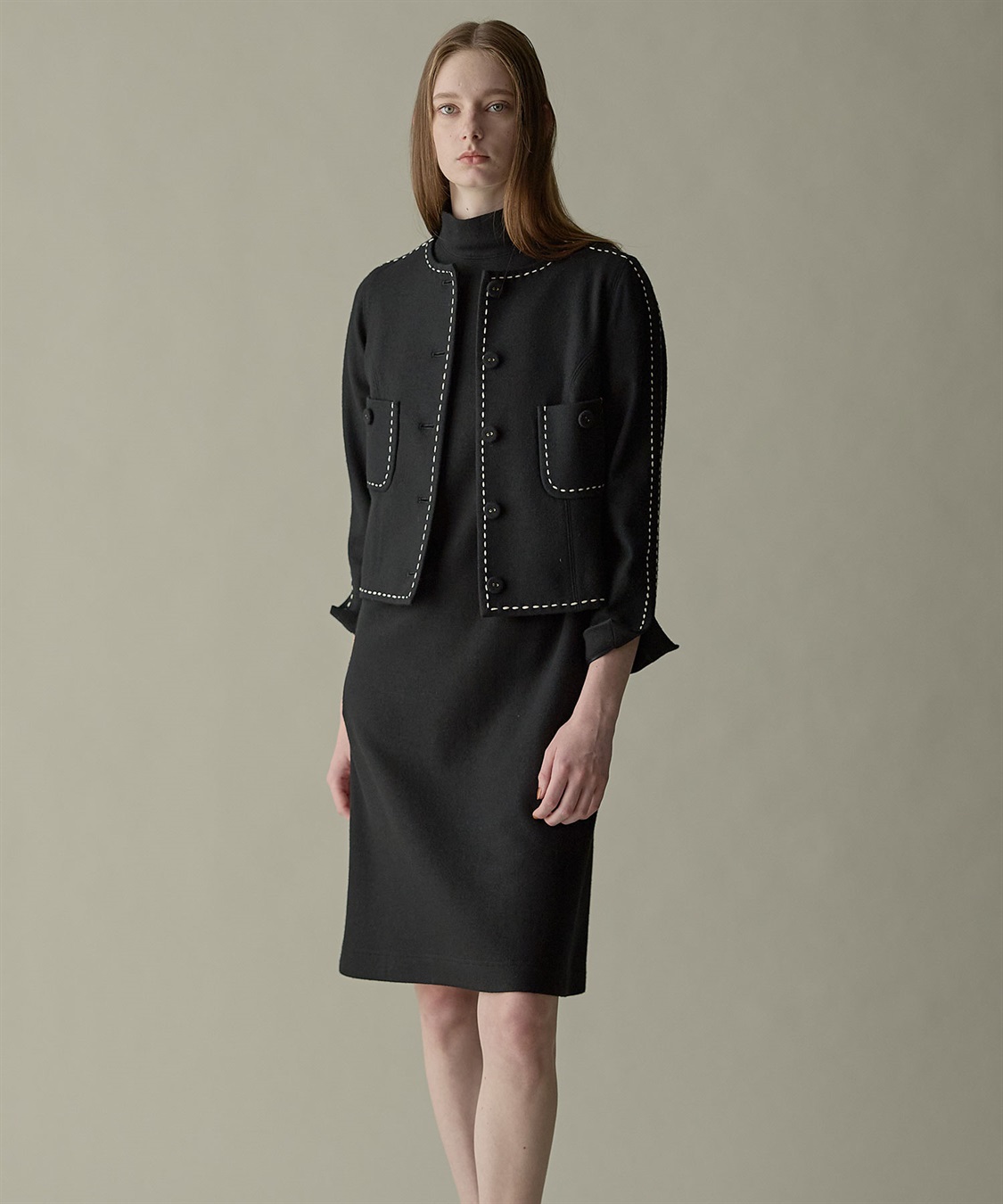 49AV JUNKO SHIMADA ウールジャージー配色ステッチジャケット_sub_13