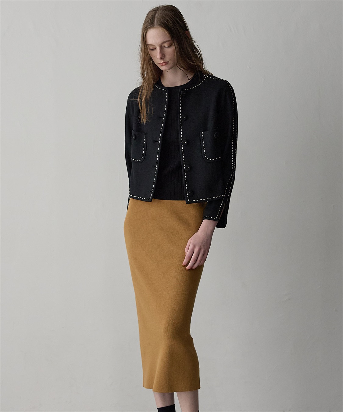 49AV JUNKO SHIMADA ウールジャージー配色ステッチジャケット_sub_16