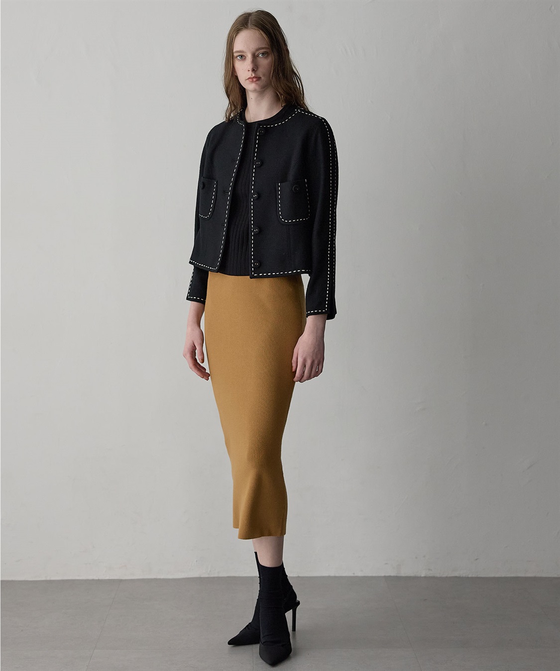 49AV JUNKO SHIMADA ウールジャージー配色ステッチジャケット_sub_19