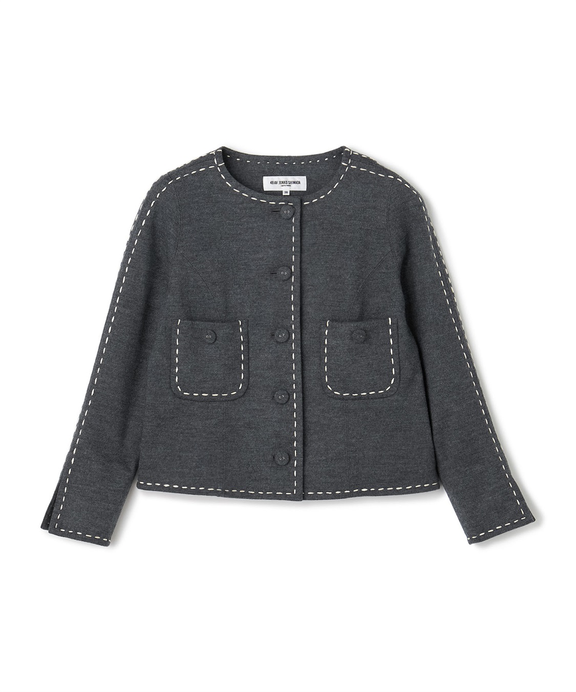 49AV JUNKO SHIMADA ウールジャージー配色ステッチジャケット_sub_20