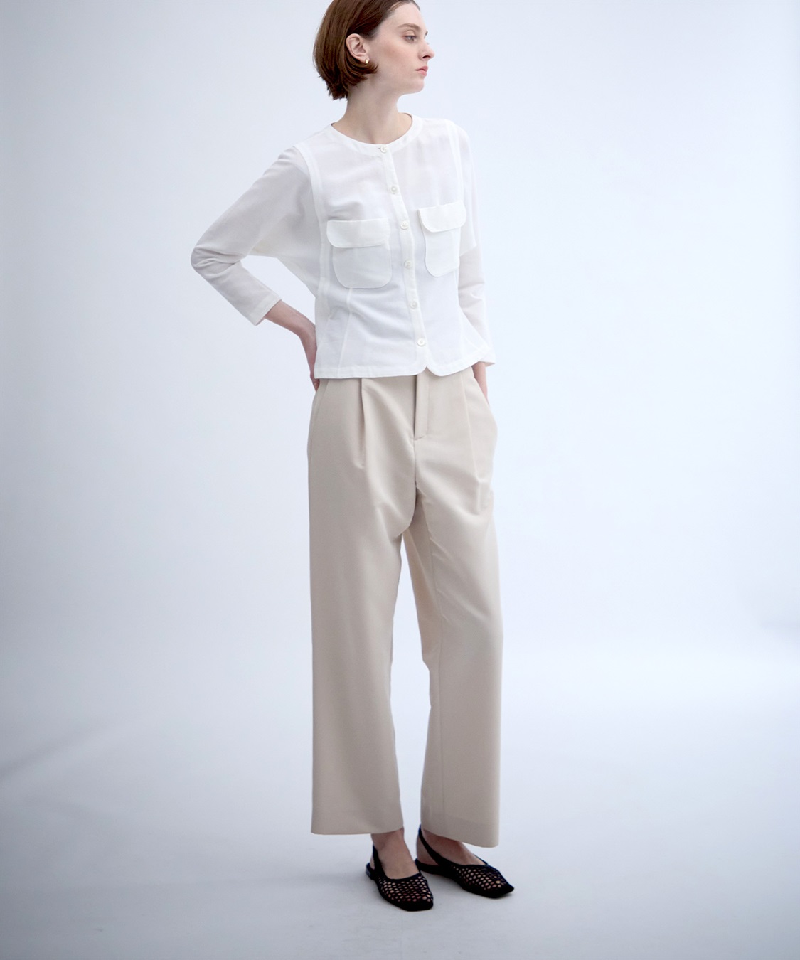 49AV JUNKO SHIMADA 【TIME SALE】タック入りストレートパンツ_sub_10