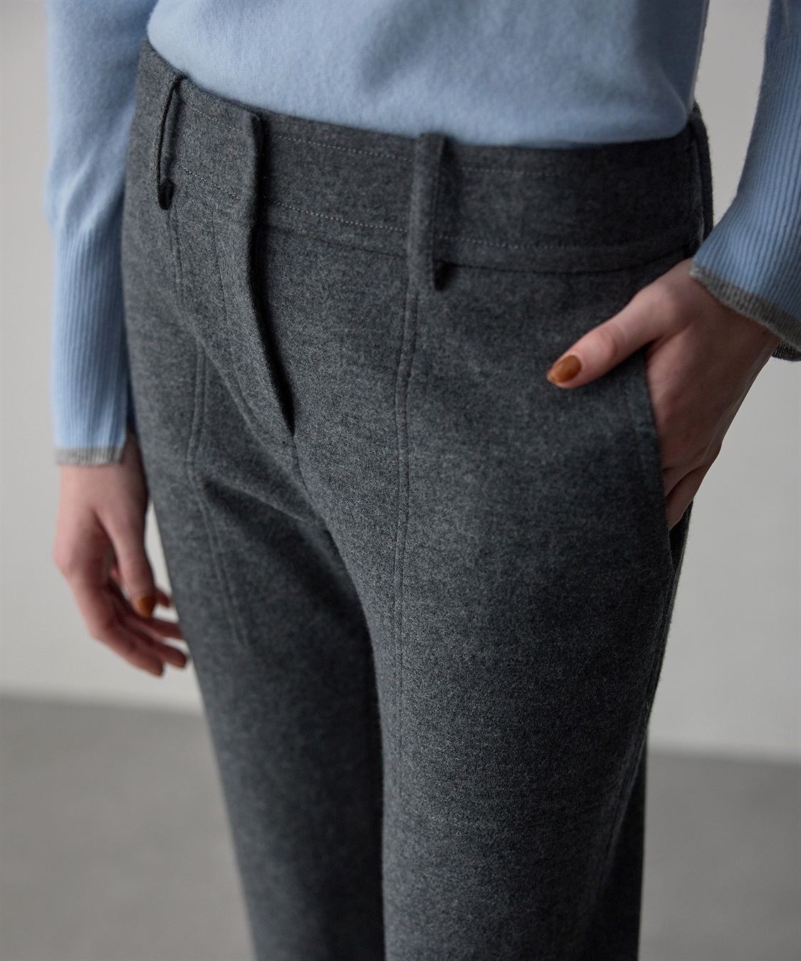 49AV JUNKO SHIMADA ウールジャージースリムテーパードシルエットパンツ_sub_7