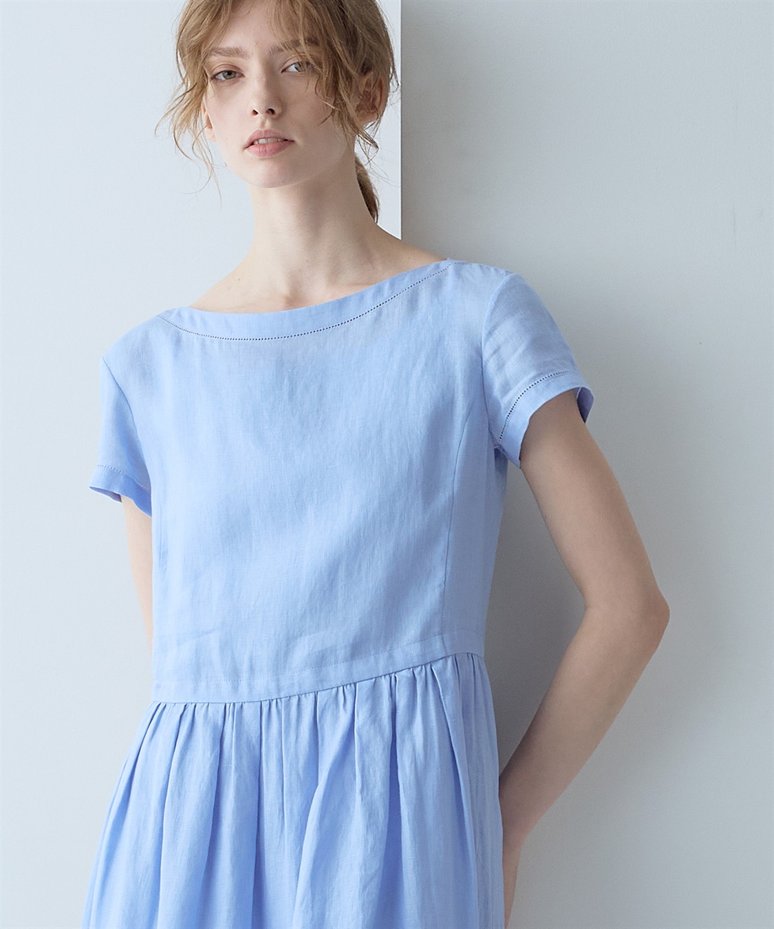 半袖ロング丈リネンワンピース 49AV JUNKO SHIMADA｜クロスプラス公式