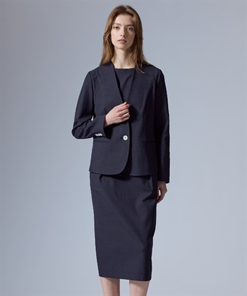 ワンピース　41-96 TIME SALE】オールブラックフラップ付きワンピース 49AV JUNKO