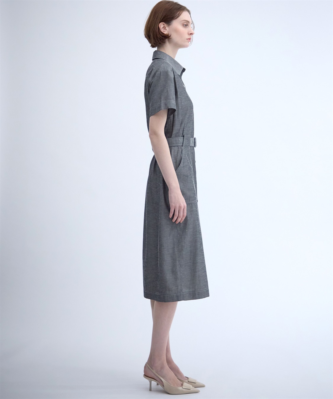 49AV JUNKO SHIMADA 【TIME SALE】ベルト付き半袖シャツワンピース_sub_6