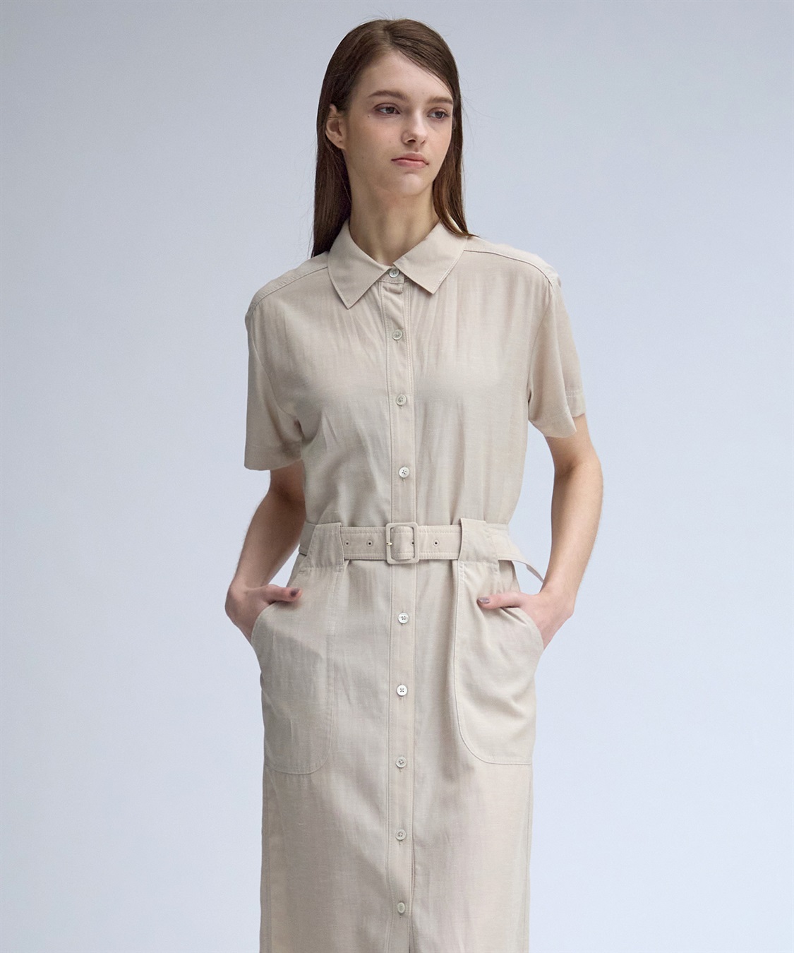 49AV JUNKO SHIMADA 【TIME SALE】ベルト付き半袖シャツワンピース_sub_10