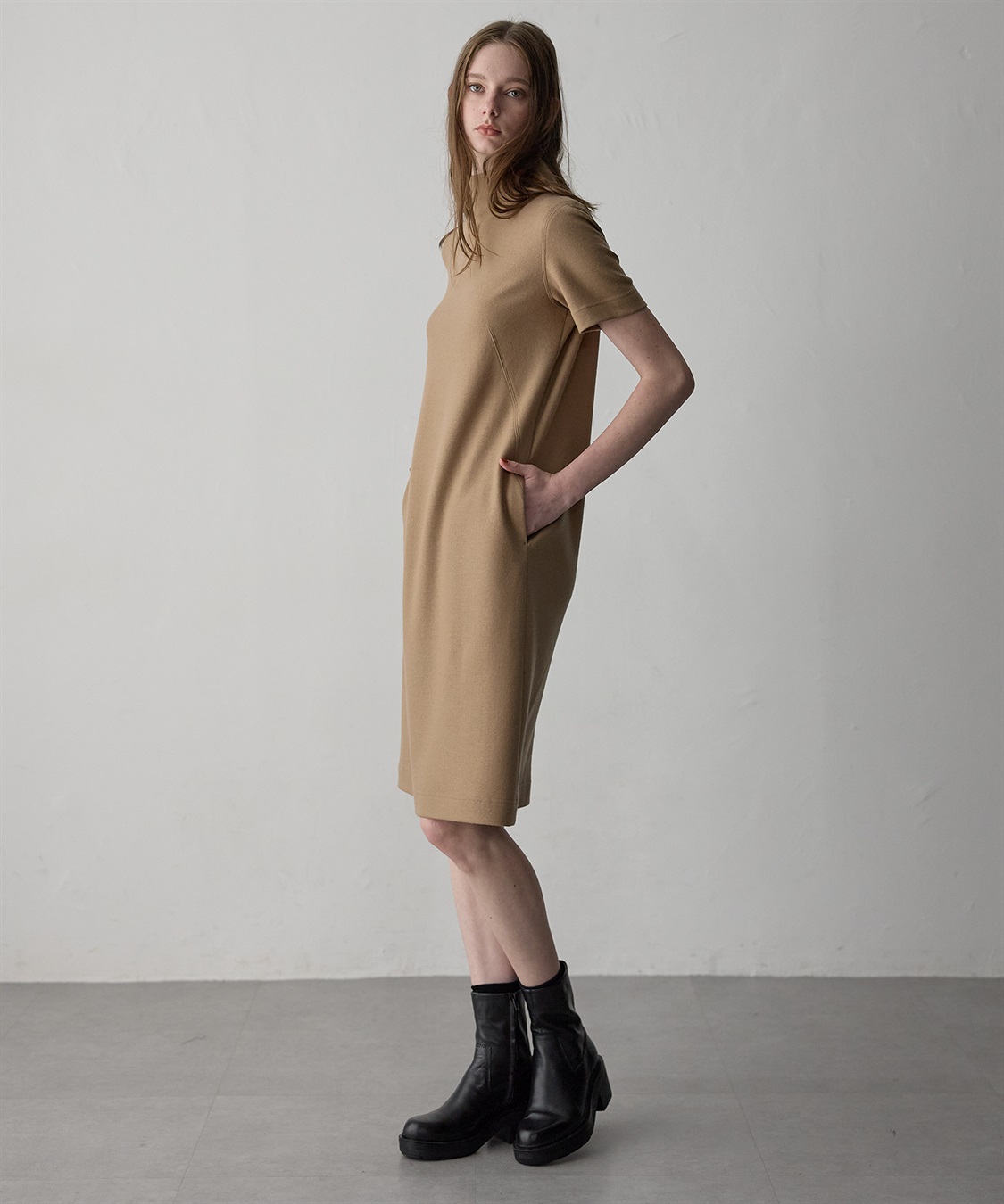 49AV JUNKO SHIMADA ハイネック半袖ウールワンピース_sub_4